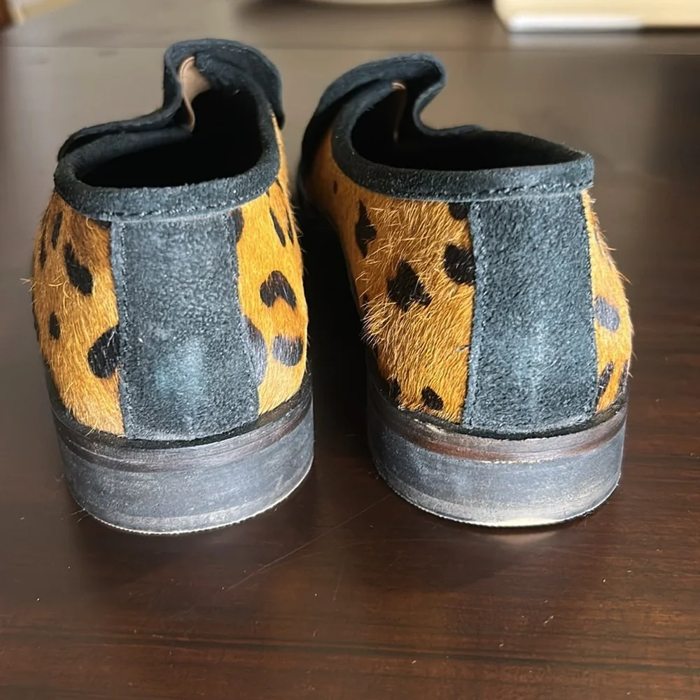 Free People Brady Slip On Patent/Leopard Pony Hair Loafer Shoes EU 39 - Picture 4 of 15